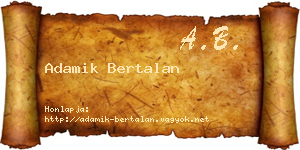 Adamik Bertalan névjegykártya